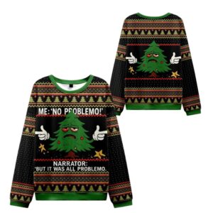 Alternative view of 2025 Christmas Me No Problemo Ugly Sweater - Grishko.com