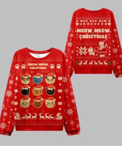 2025 Christmas Meow Meow Christmas Ugly Sweater  