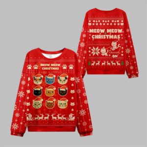 2025 Christmas Meow Meow Christmas Ugly Sweater - Grishko.com