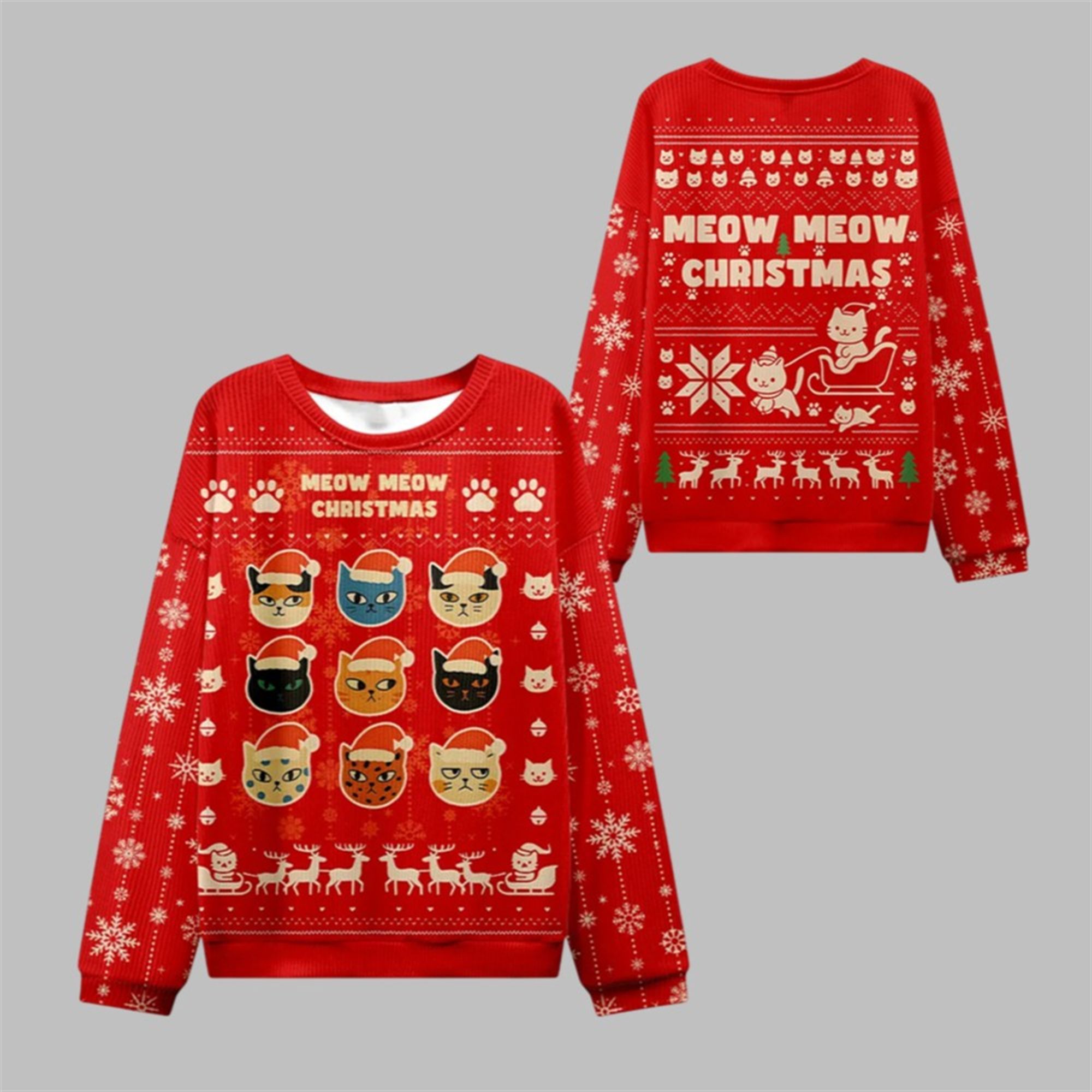 2025 Christmas Meow Meow Christmas Ugly Sweater - Grishko.com