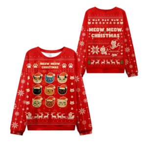 Alternative view of 2025 Christmas Meow Meow Christmas Ugly Sweater - Grishko.com