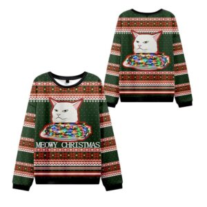 Alternative view of 2025 Christmas Meowy Christmas Ugly Sweater - Grishko.com