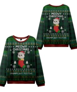 Alternative view of 2025 Christmas Meowy & Grumpy Festive Ugly Sweater  