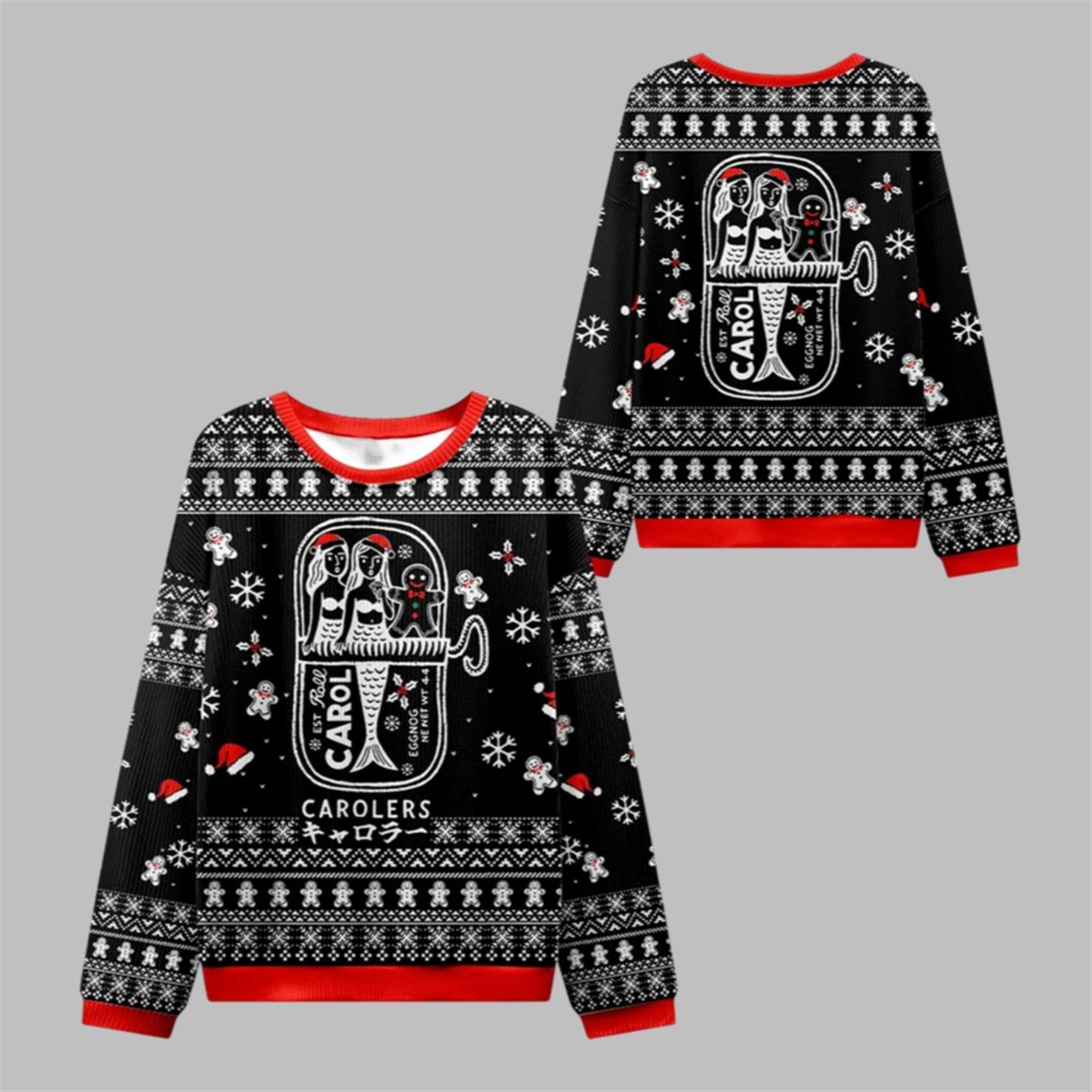 2025 Christmas Mermaid & Gingerbread Ugly Sweater - Grishko.com