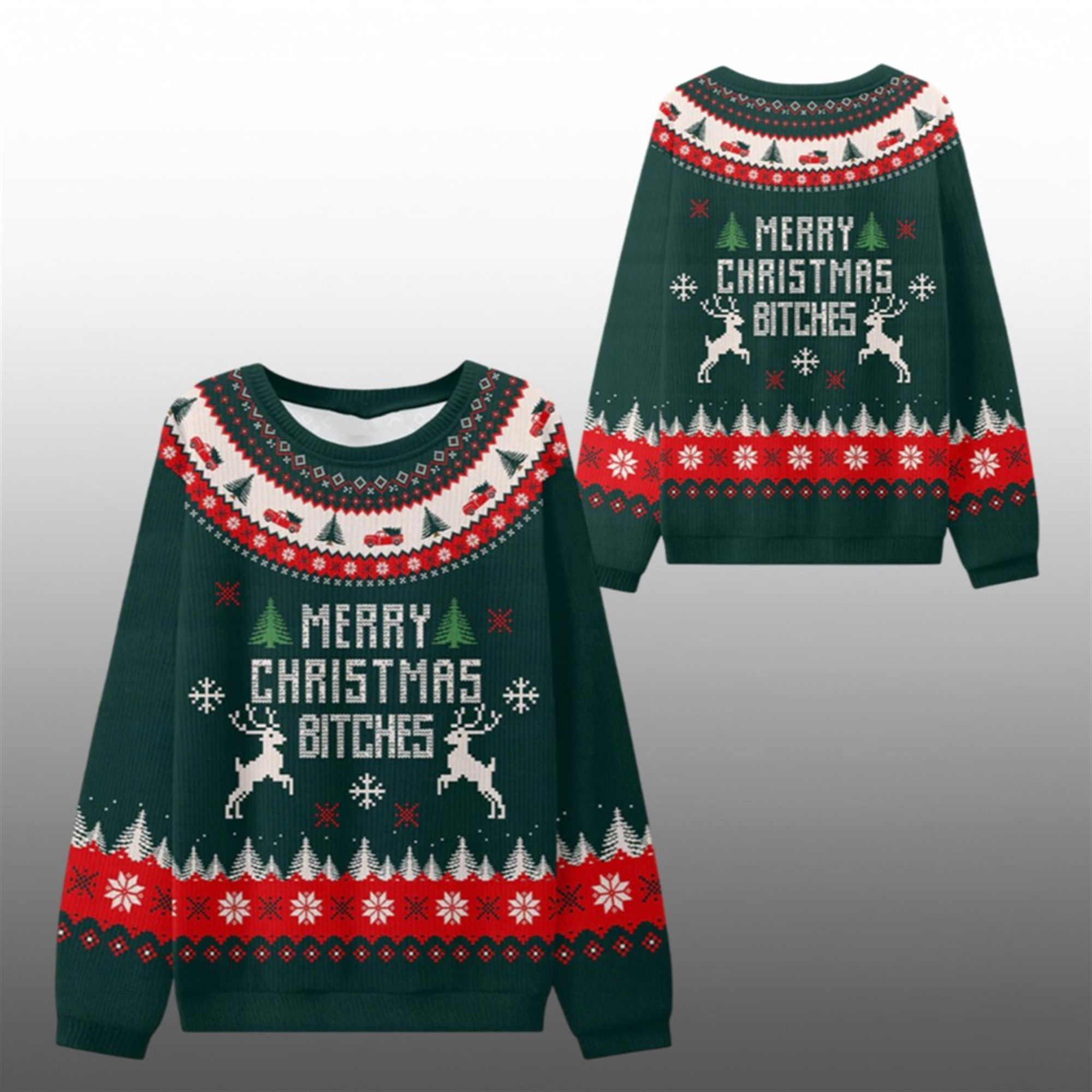 2025 Christmas Merry Christmas Bitches Ugly Sweater - Grishko.com