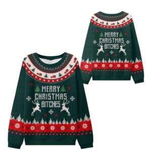 Alternative view of 2025 Christmas Merry Christmas Bitches Ugly Sweater - Grishko.com