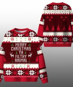 2025 Christmas Merry Christmas Ya Filthy Animal Ugly Sweater  
