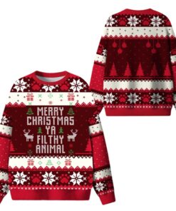 Alternative view of 2025 Christmas Merry Christmas Ya Filthy Animal Ugly Sweater  
