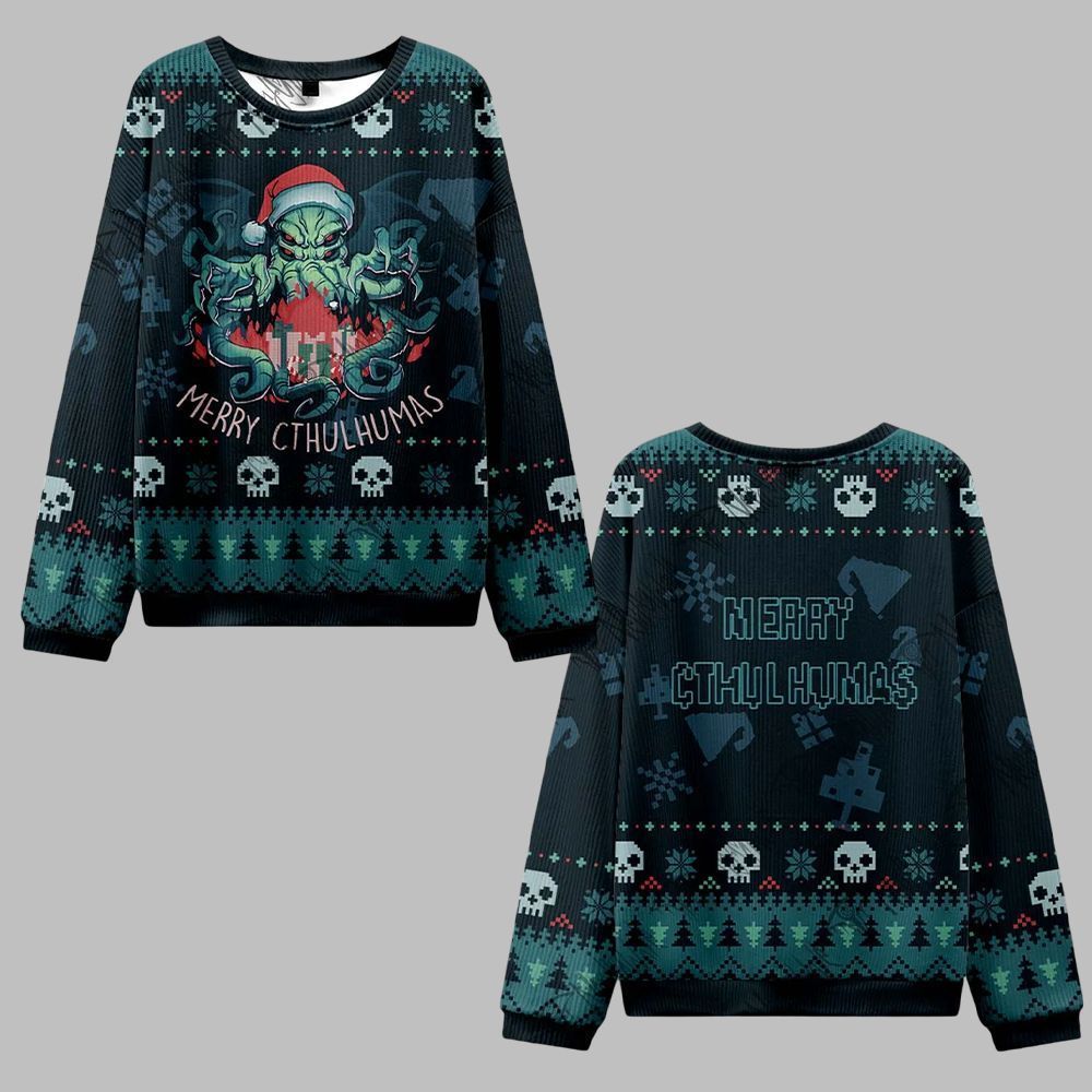 2025 Christmas Merry Cthulhumas Ugly Christmas Sweater - Grishko.com
