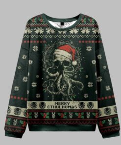 Alternative view of 2025 Christmas Merry Cthulhumas Vintage Ugly Christmas Sweater  