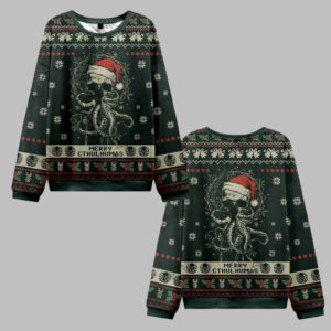 2025 Christmas Merry Cthulhumas Vintage Ugly Christmas Sweater - Grishko.com