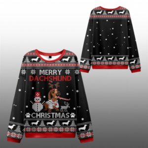 2025 Christmas Merry Dachshund Ugly Sweater - Grishko.com