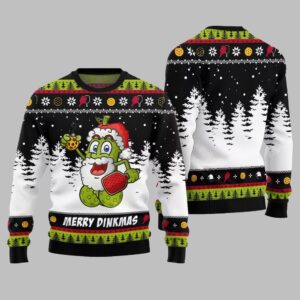 Alternative view of 2025 Christmas Merry Dinkmas Pickleball Ugly Christmas Sweater - Grishko.com