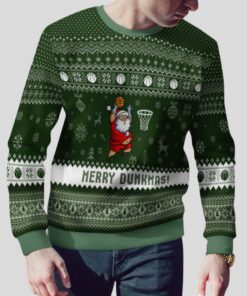 Alternative view of 2025 Christmas Merry Dunkmas Basketball Ugly Sweater  