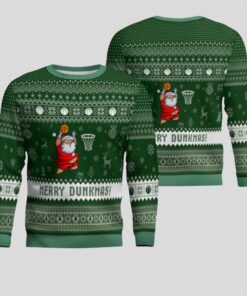 2025 Christmas Merry Dunkmas Basketball Ugly Sweater  
