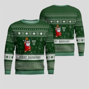 2025 Christmas Merry Dunkmas Basketball Ugly Sweater - Grishko.com