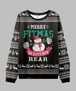 2025 Christmas Merry Fitmas Rear Ugly Sweater  