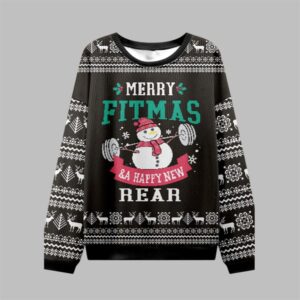 2025 Christmas Merry Fitmas Rear Ugly Sweater - Grishko.com