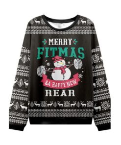 Alternative view of 2025 Christmas Merry Fitmas Rear Ugly Sweater  