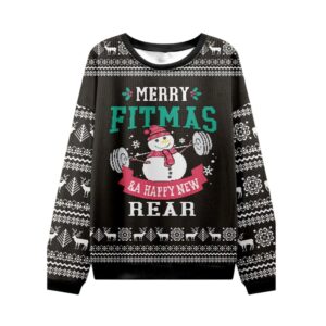 Alternative view of 2025 Christmas Merry Fitmas Rear Ugly Sweater - Grishko.com