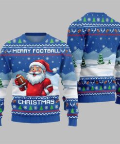 Alternative view of 2025 Christmas Merry Football Christmas Ugly Sweater  