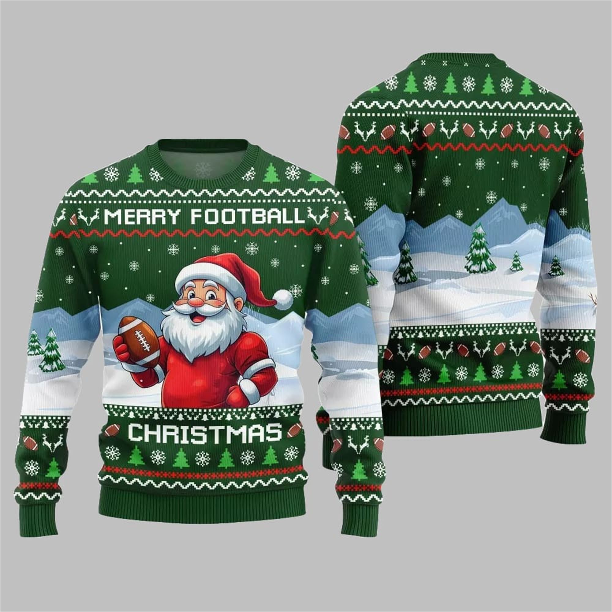 2025 Christmas Merry Football Christmas Ugly Sweater - Image 5