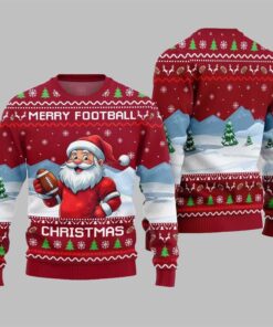 2025 Christmas Merry Football Christmas Ugly Sweater  