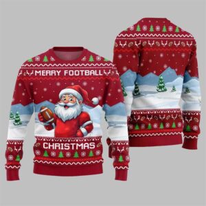 2025 Christmas Merry Football Christmas Ugly Sweater - Grishko.com