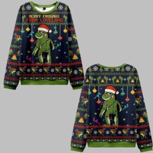 2025 Christmas Merry Frogmas from Loveland Ugly Christmas Sweater - Grishko.com