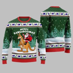 Alternative view of 2025 Christmas Merry Kangaroomas Ugly Christmas Sweater - Grishko.com