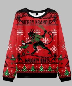 Alternative view of 2025 Christmas Merry Krampus Naughty Brats Ugly Christmas Sweater  