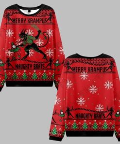 2025 Christmas Merry Krampus Naughty Brats Ugly Christmas Sweater  