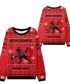 Alternative view of 2025 Christmas Merry Krampus Naughty Brats Ugly Sweater  