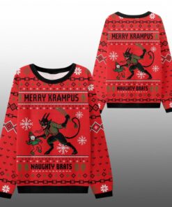 2025 Christmas Merry Krampus Naughty Brats Ugly Sweater  