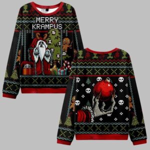 2025 Christmas Merry Krampus Ugly Christmas Sweater - Grishko.com