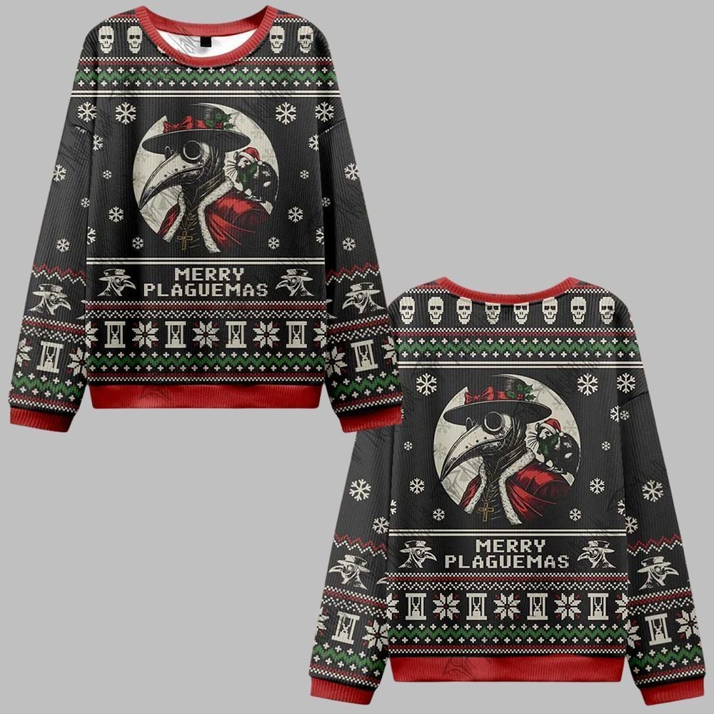 2025 Christmas Merry Plaguemas Ugly Christmas Sweater - Grishko.com