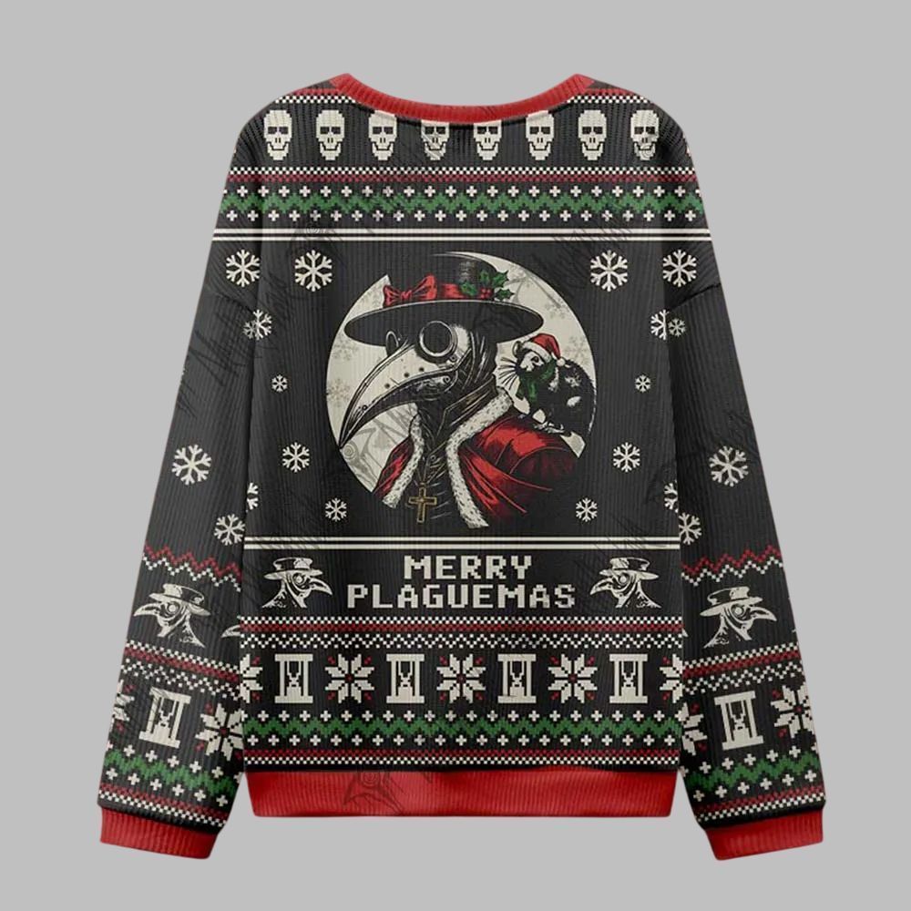 2025 Christmas Merry Plaguemas Ugly Christmas Sweater - Image 3