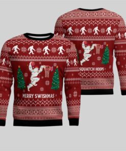 2025 Christmas Merry Swishmas Basketball Ugly Sweater  