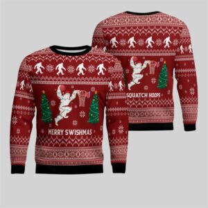 2025 Christmas Merry Swishmas Basketball Ugly Sweater - Grishko.com