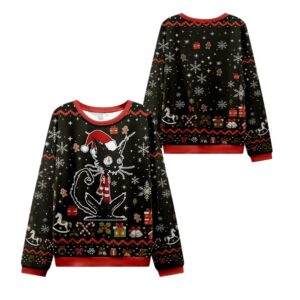 Alternative view of 2025 Christmas Messy Cat Ugly Christmas Sweater - Grishko.com