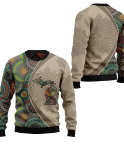 Alternative view of 2025 Christmas Michigan Mandala Ugly Christmas Sweater  