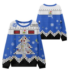 Alternative view of 2025 Christmas Minesweeper Tree Ugly Sweater - Grishko.com