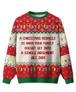 2025 Christmas Miracle Ugly Christmas Sweater