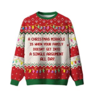 2025 Christmas Miracle Ugly Christmas Sweater