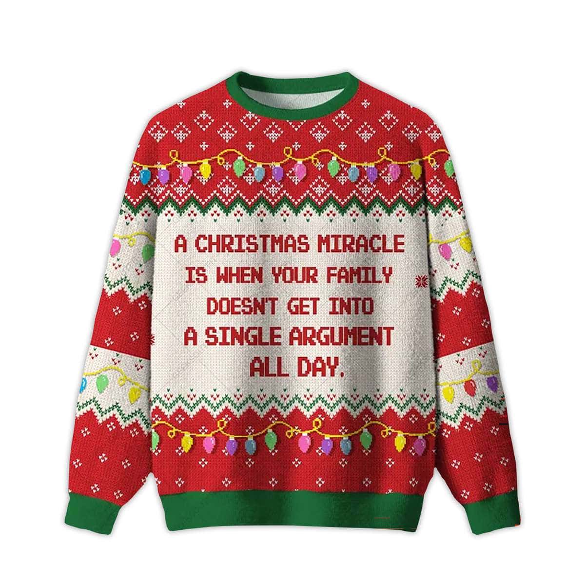 2025 Christmas Miracle Ugly Christmas Sweater