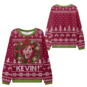 Alternative view of 2025 Christmas Mom Scream Home Alone Ugly Sweater - Grishko.com