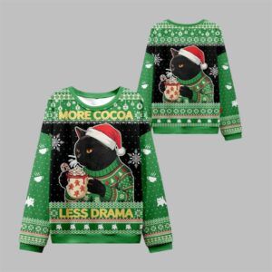 2025 Christmas More Cocoa Less Drama Ugly Sweater - Grishko.com