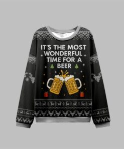 Alternative view of 2025 Christmas Most Wonderful Beer Time Ugly Sweater  