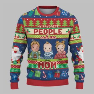 Alternative view of 2025 Christmas My Favorite People Call Me Mom Ugly Sweatshirt - Grishko.com