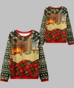2025 Christmas Napping Cat Christmas Ugly Sweater  
